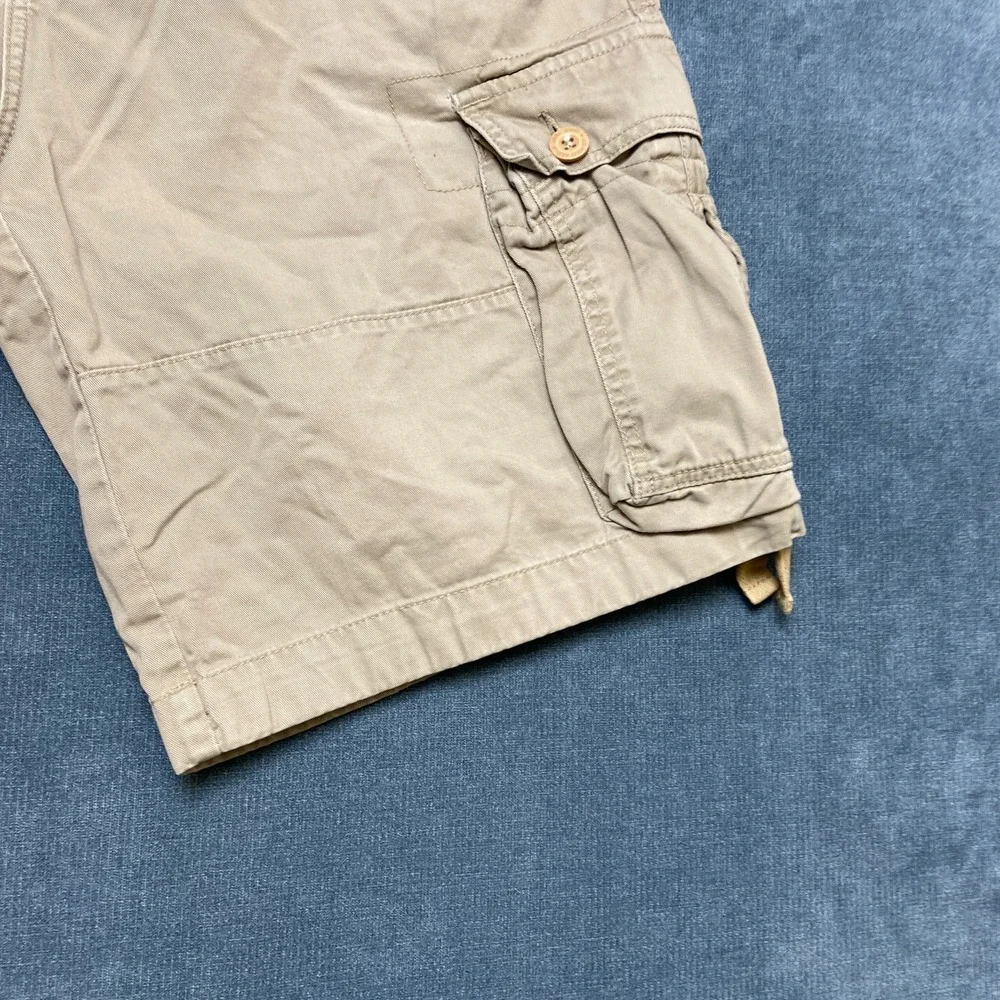U.S. Polo Assn Cargo Shorts Mens 36 Khaki Cotton Flat Front Slash Pockets Hiking